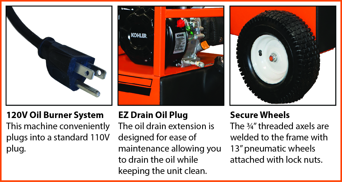 EASYKLEEN Commercial 2700 PSI 3 GPM Gasoline Driven Hot Water Pressure
